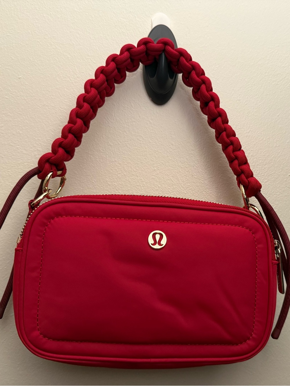 lululemon athletica Braided-Strap Red Crossbody Bag